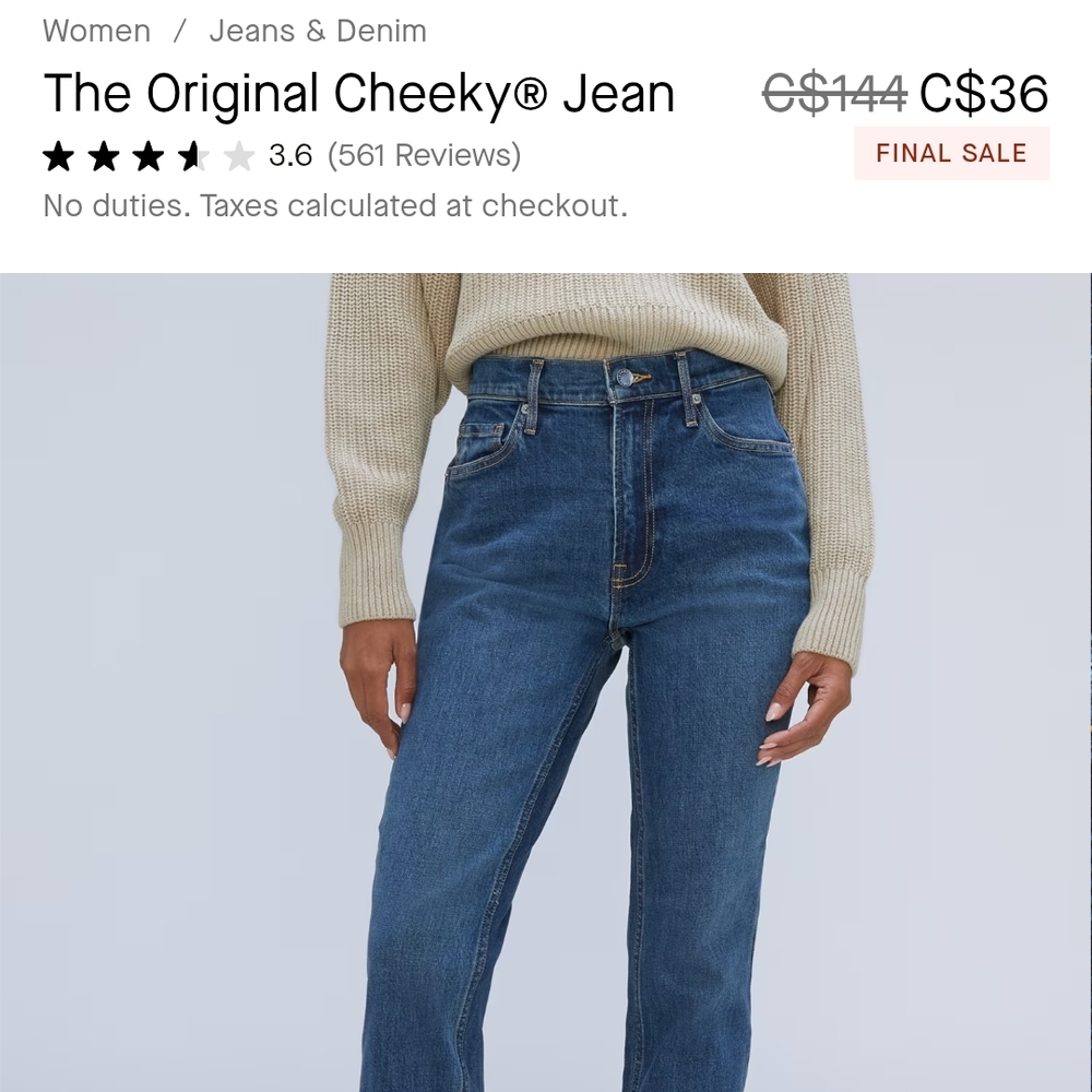 Everlane Blue Straight Leg Jeans Classic Style